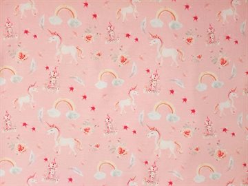 stof med slotte, stof med enhjørninger